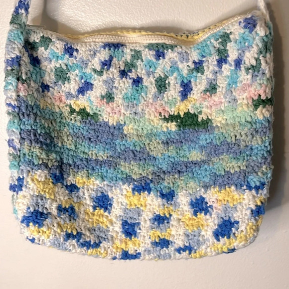 Multicolored Crochet 100% Cotton Crossbody Bag - Picture 8 of 9